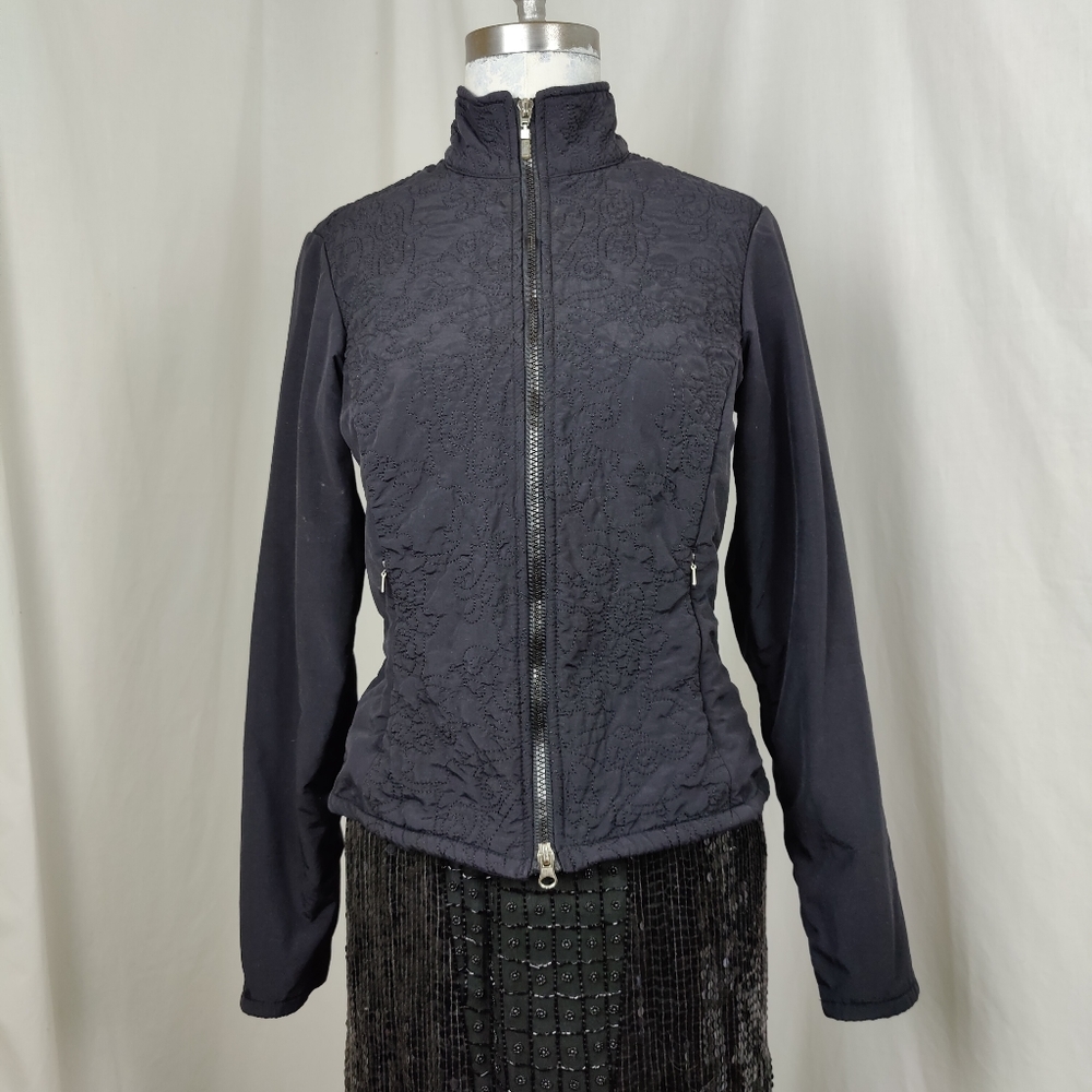 Lucy Quilted Fleece lined Performance Casual Jacket Black Size Small